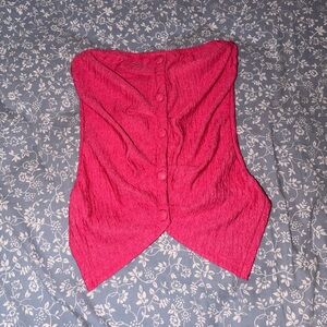 Women's Pink Strapless Top